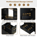 Traditional 30" Black Bathroom Vanity Set