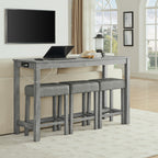 59 Inch Bar Table, Dining Table and Chair Set