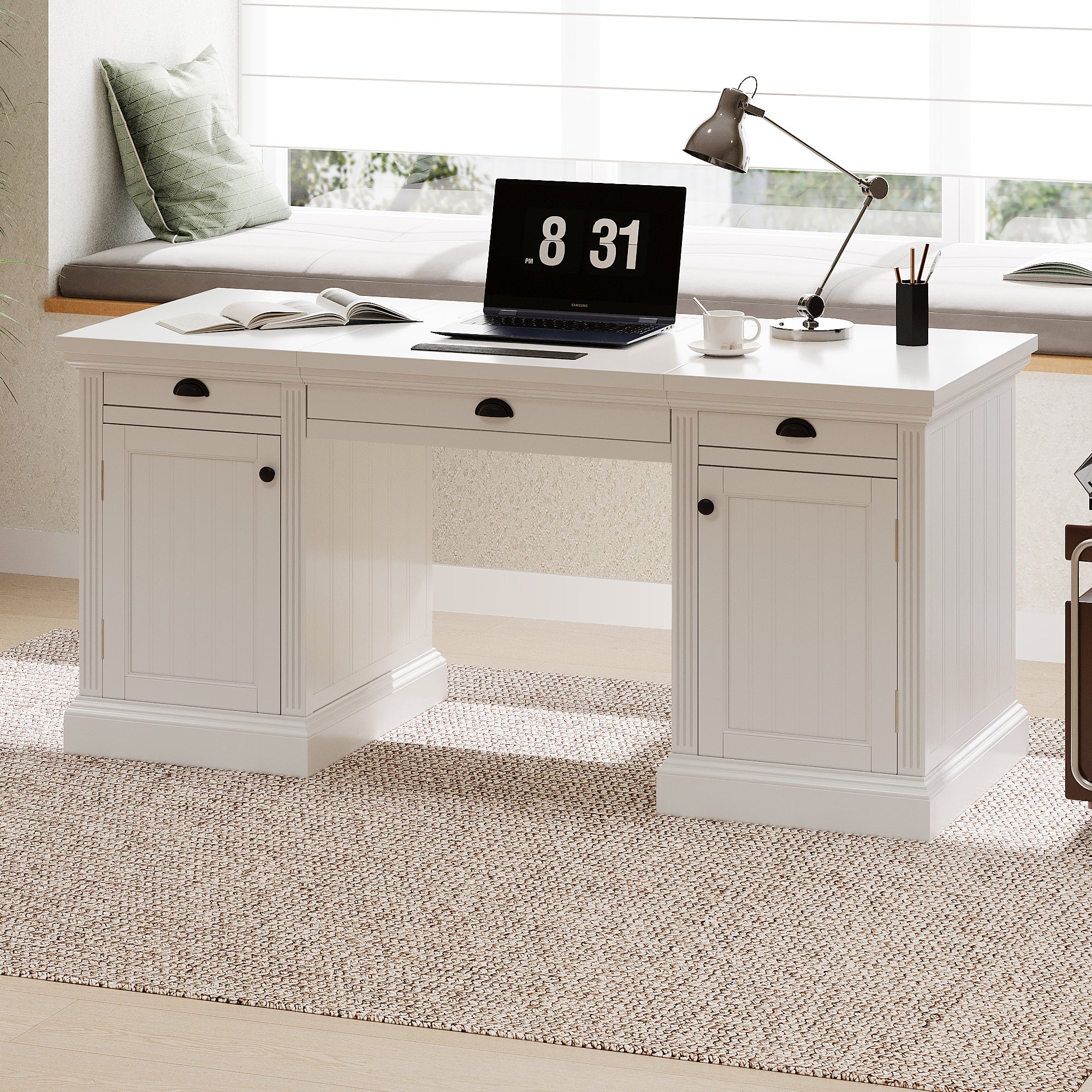 67" Modern Executive Desk with Storage Options