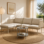 Metal Round Side Table with 2-Tier Design