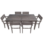7-Piece Acacia Wood Outdoor Dining Set with Cushions
