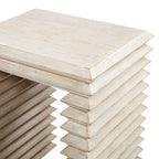 Veda 20" Reclaimed Wood Stacked Geometric Waterfall Side Table