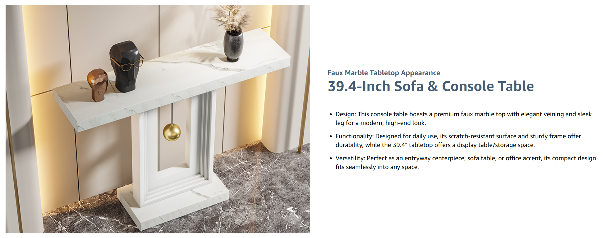 Modern Console Table with Geometric Base