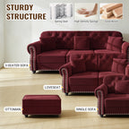 41.3" Upholstered Velvet Sofa with Nailhead Trim