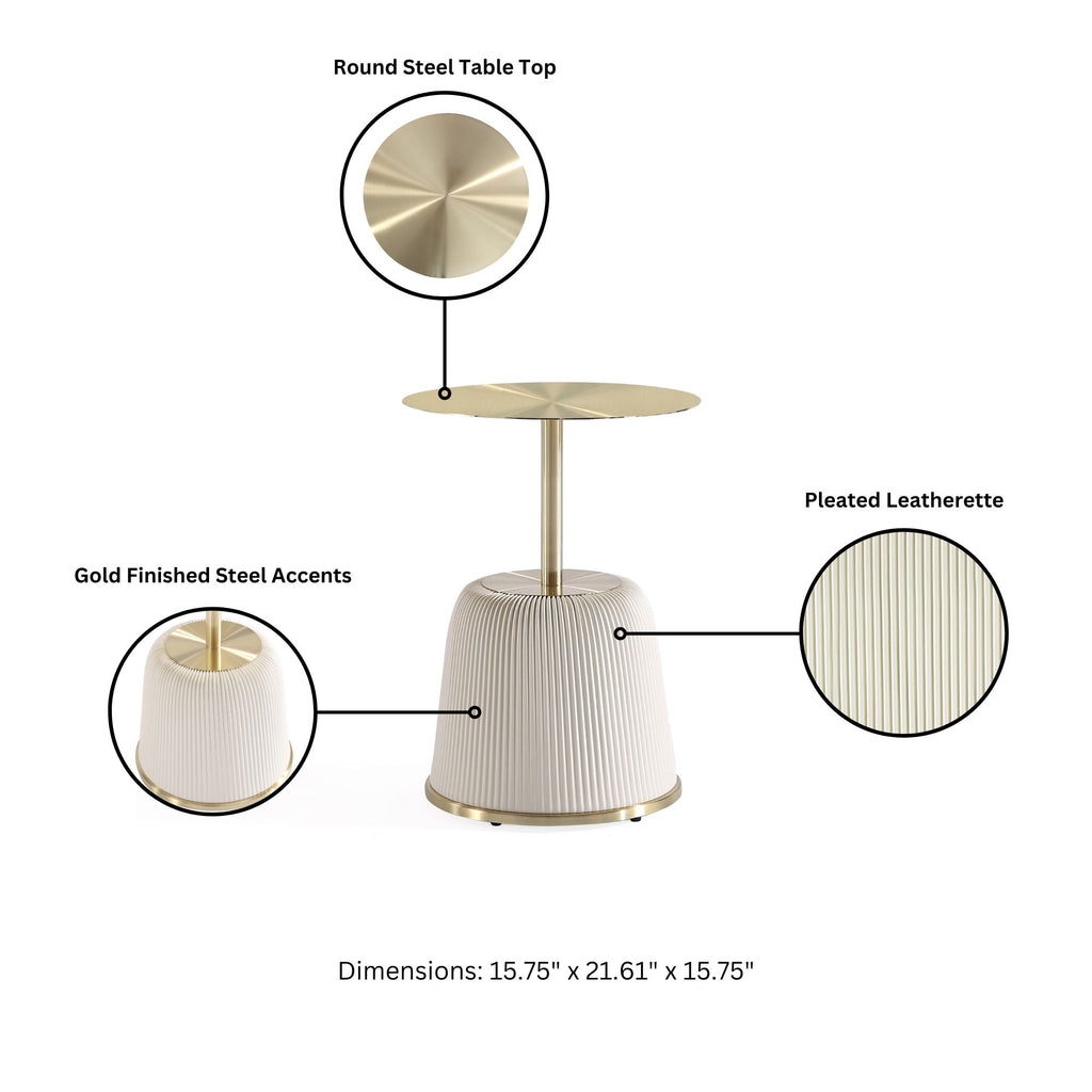 Anderson Metal Top Upholstered End Table