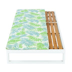 White Iron & Teak Finish Chaise Lounge Set