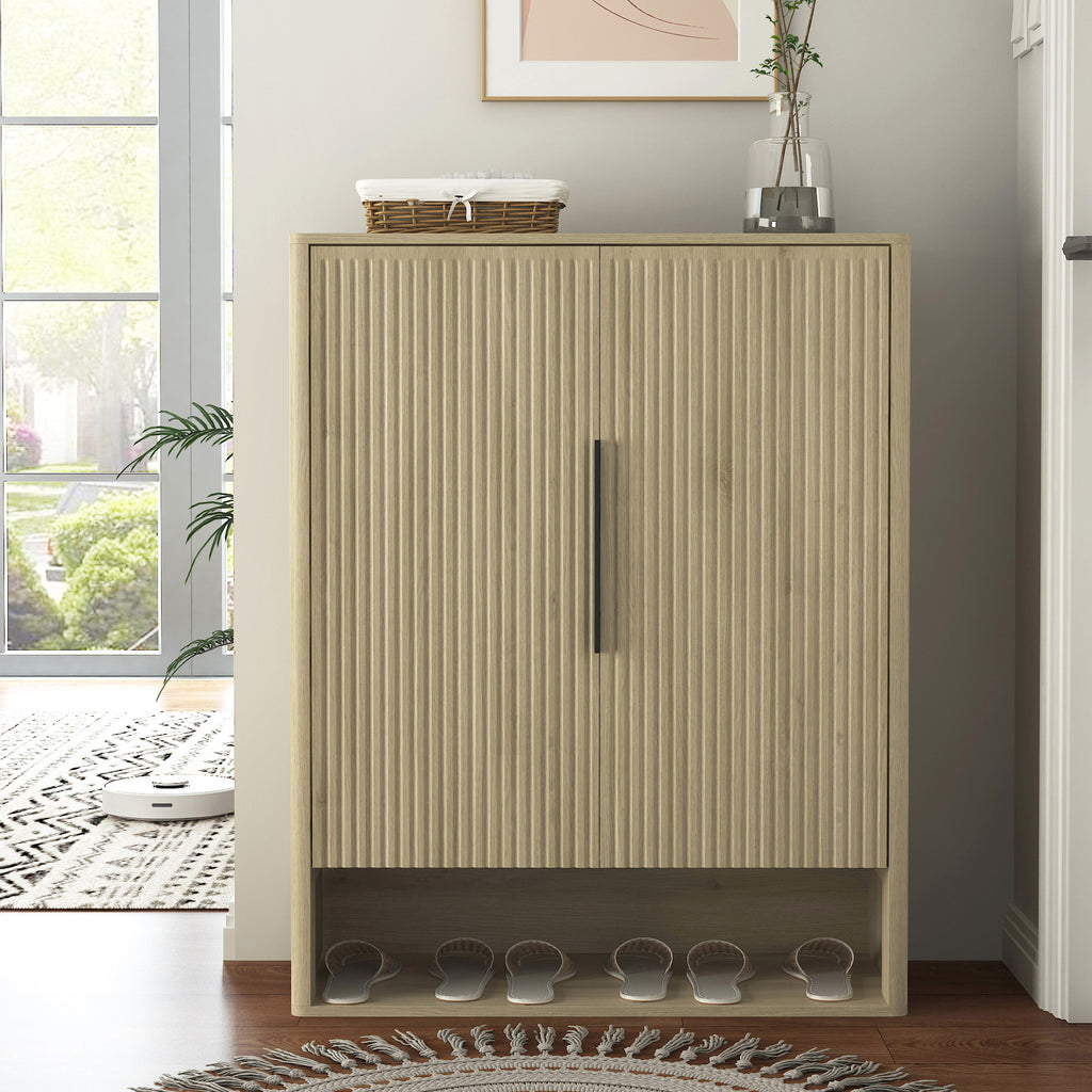Wooden Shoe Storage Cabinet with Doors