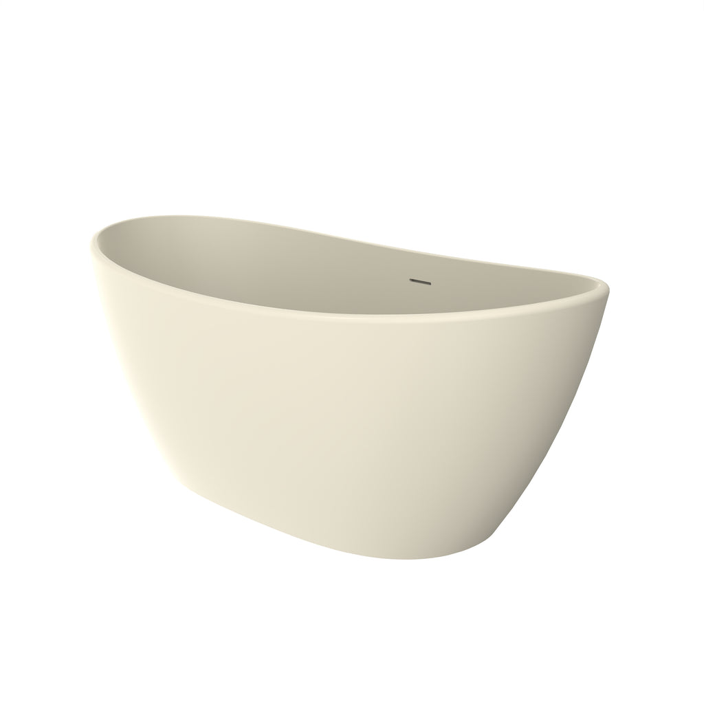 61 Inch Freestanding Solid Surface Soaking Bathtub