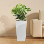 Indoor/Outdoor Modern Faux Rattan Design Square Planter
