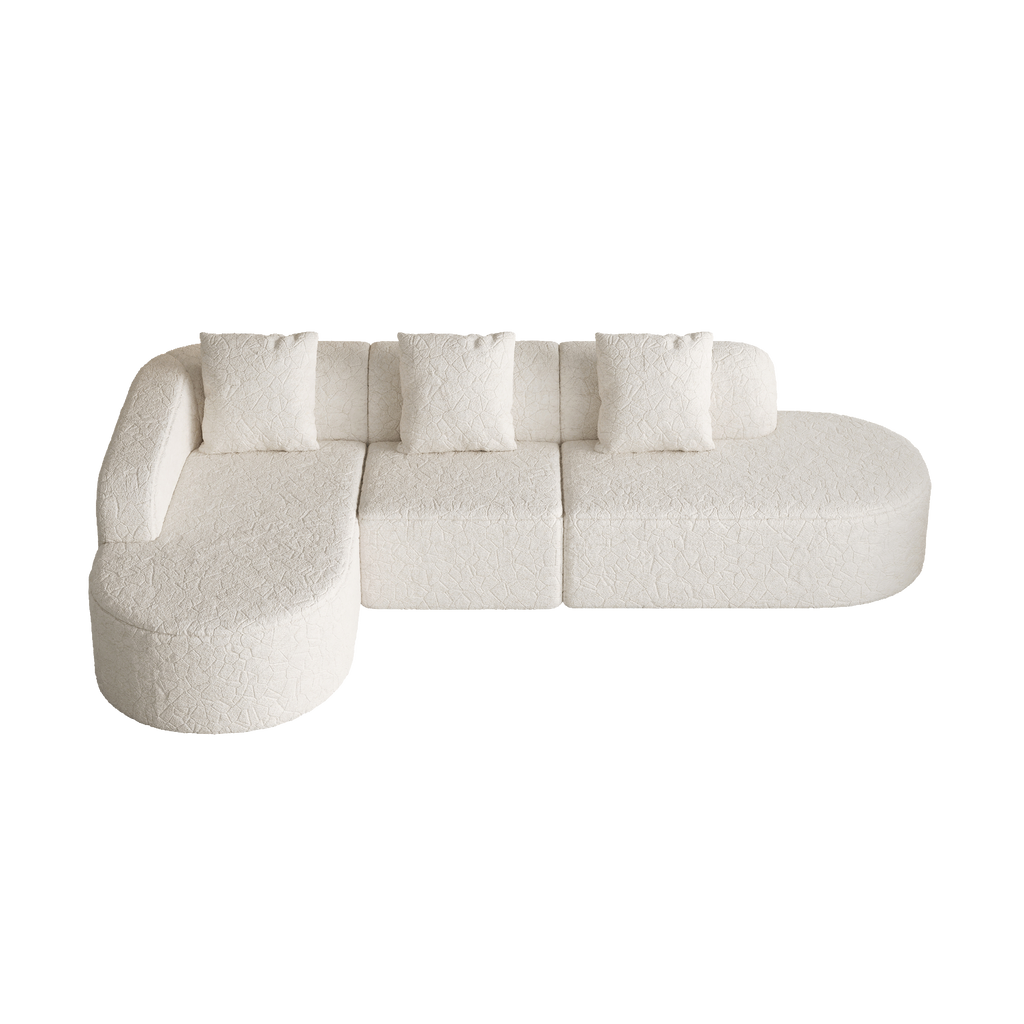 111.8-Inch L-Shaped Curved Modular Sofa