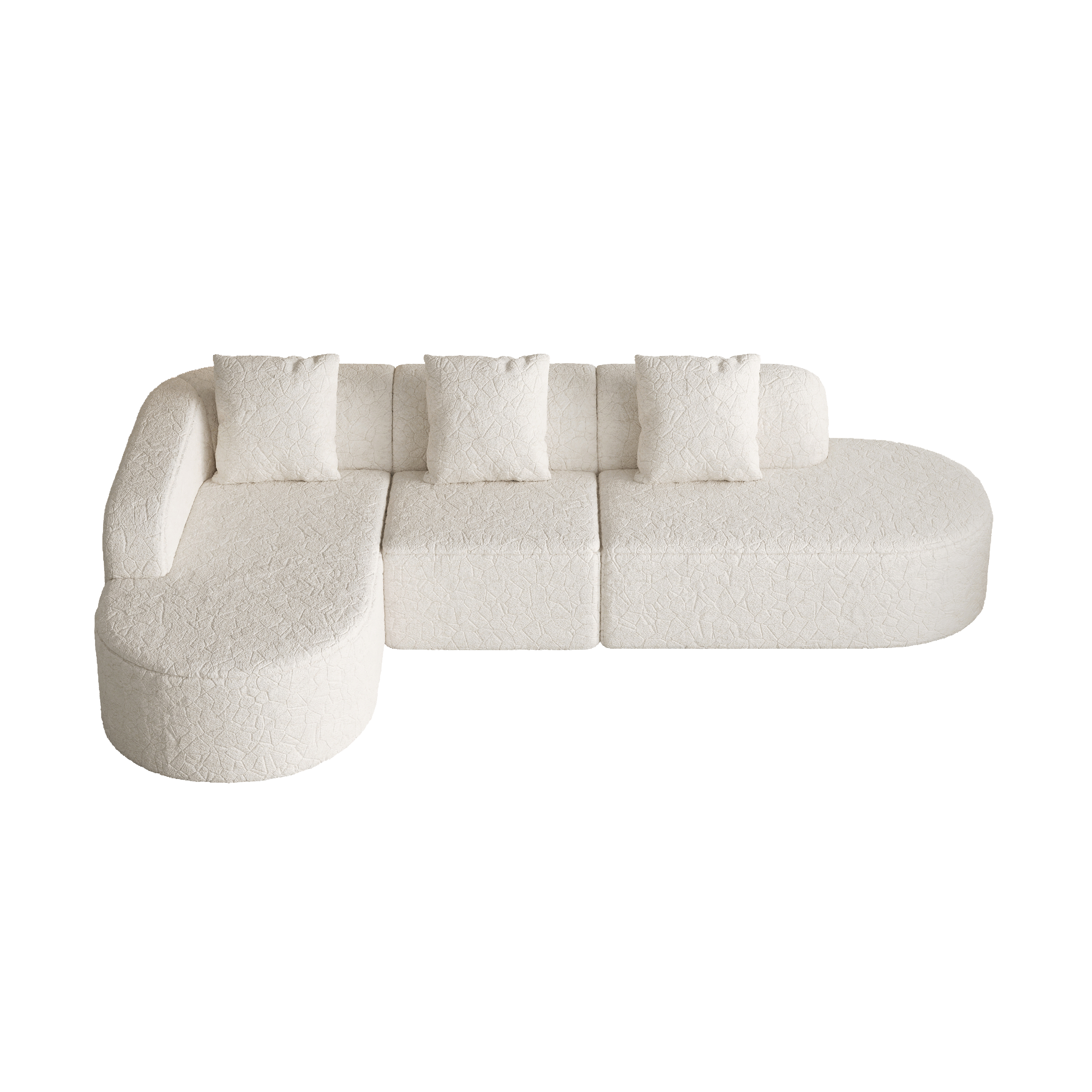 111.8-Inch L-Shaped Curved Modular Sofa