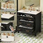 30" Bathroom Vanity with Ceramic Sink Combo