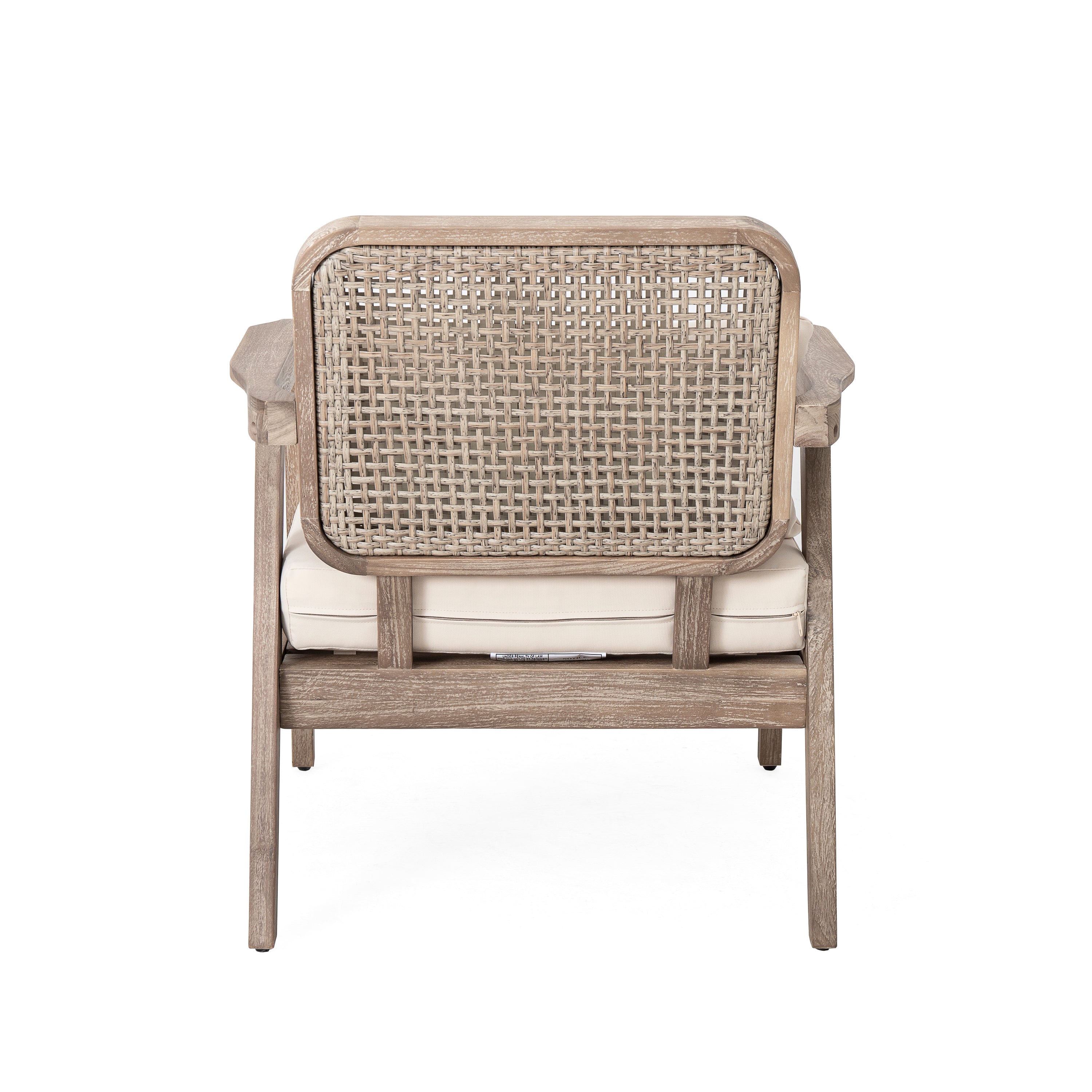 Set of 2 Outdoor Acacia Wood Patio Club Chairs
