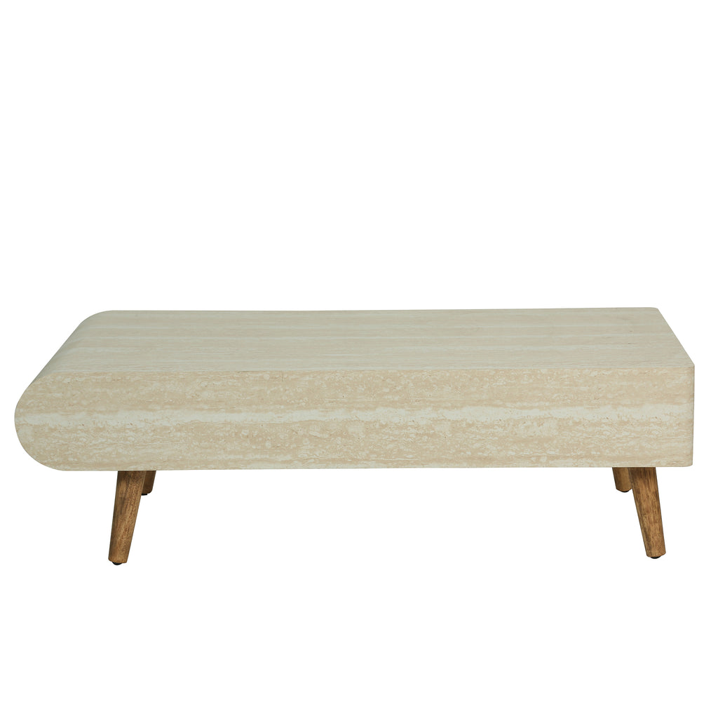 Coffee Table with Veneered Faux Marble Tabletop