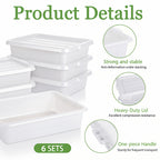 6-Pack Commercial Meat Tubs with Lids