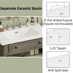 30 Inches Vintage Bathroom Vanity with Sink