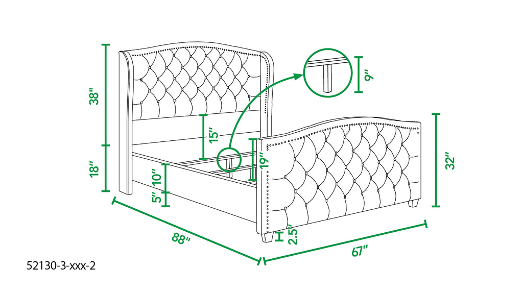 Marcella Upholstered Shelter Headboard Bed Set, Queen, Sky Neutral