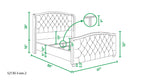 Marcella Upholstered Shelter Headboard Bed Set, Queen, Sky Neutral