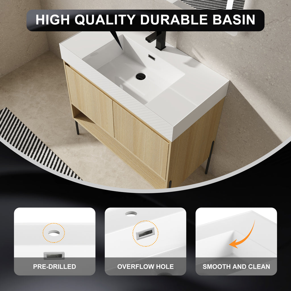 36" Bathroom Vanity Combo with Single Resin Sink