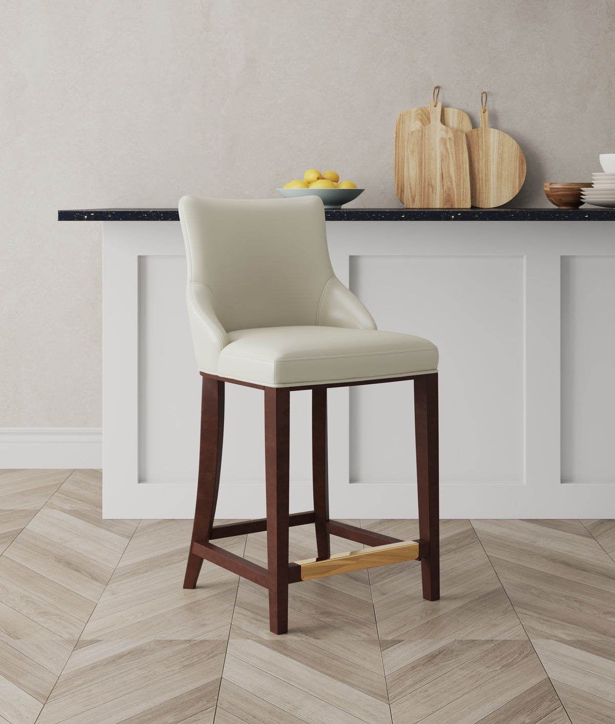Shubert Wood Upholstered Counter Stool