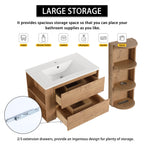 30" Wall-Mounted Bathroom Vanity With Sink and Storage Rack