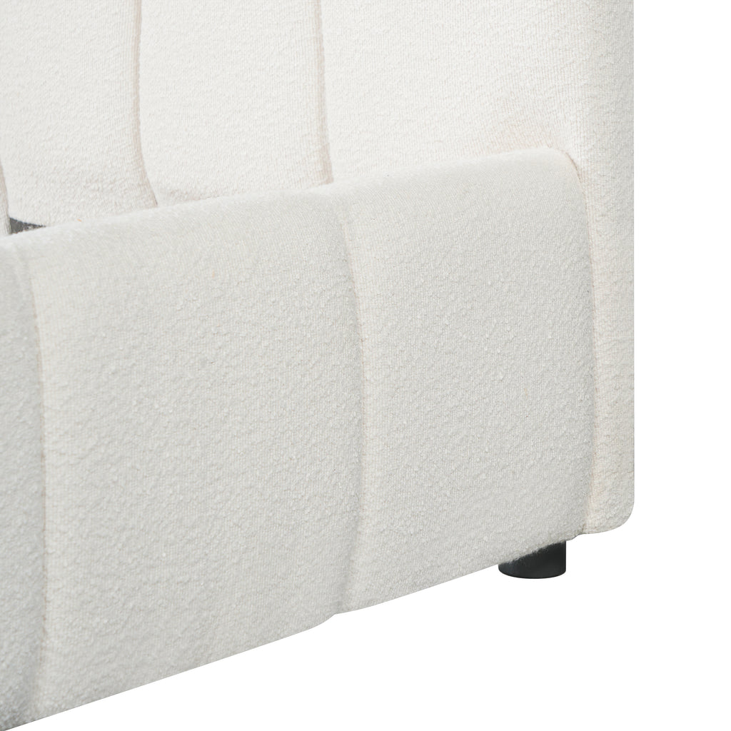 Queen Size Upholstered Bed Frame with Thick Fabric