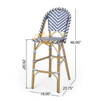 29.5" Outdoor PE Rattan French Barstool