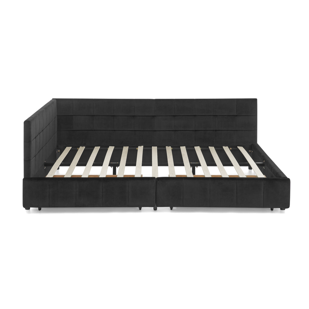 Queen Size Storage Upholstered Tufted Bed Frame