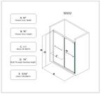 5476 Inch North American Frameless Double Sliding Matte Shower Door
