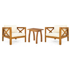 Patio Conversation Set, Outdoor Wood Leisure Seat (Set of 2)