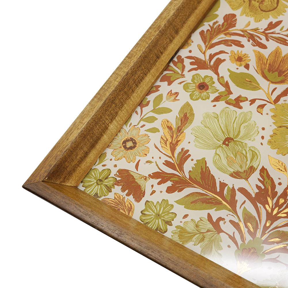 Set of 2 Square Acacia Wood Mirrored Tray
