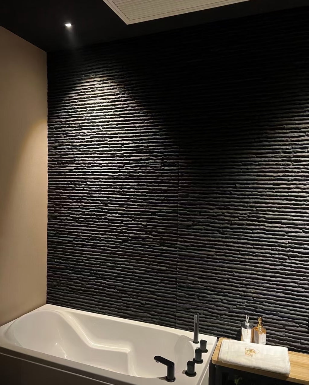 3D Faux Stone Wall Panels - 12 PCS PU Wainscoting Panel