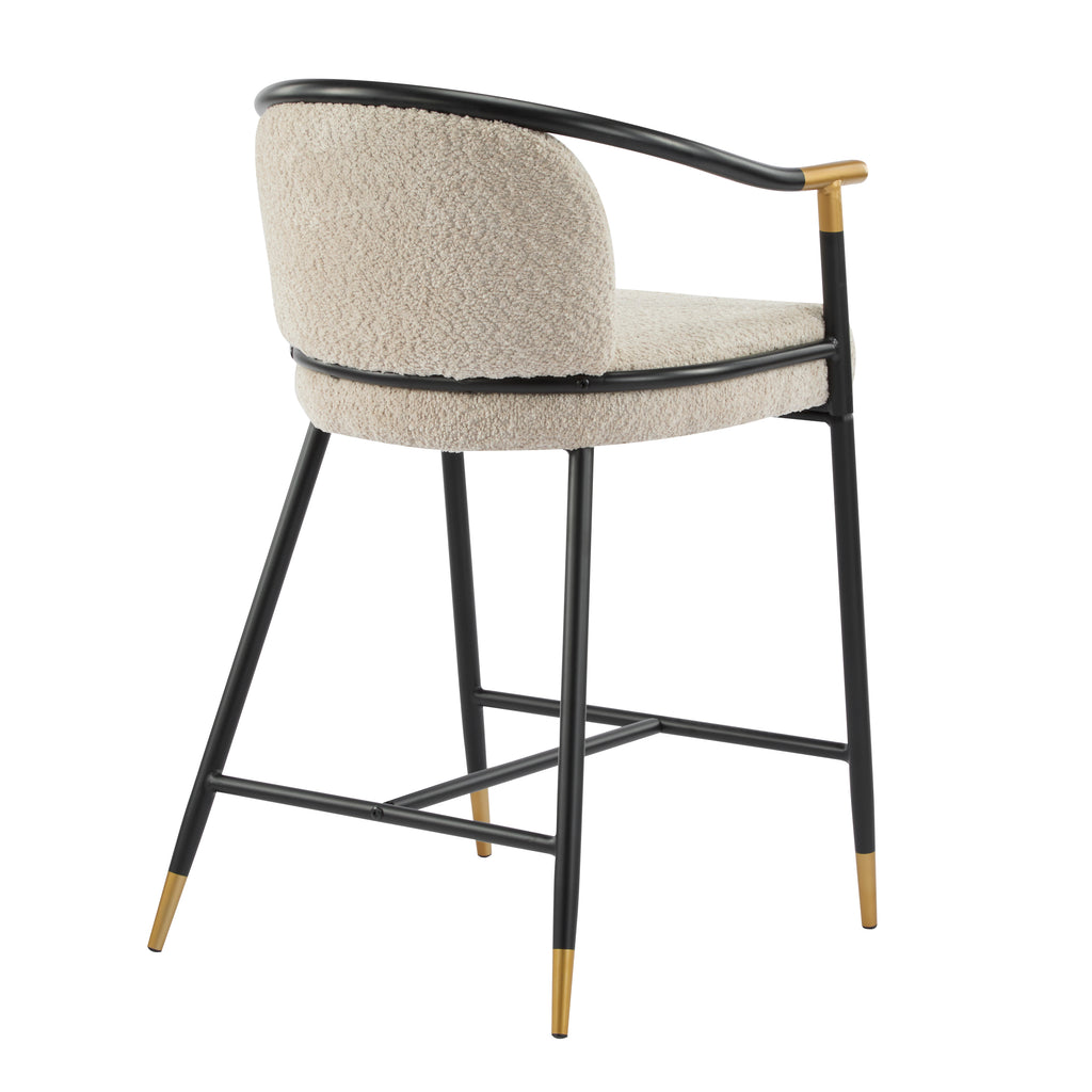 26" H Upholstered Counter Stool Set of 2 - Almond