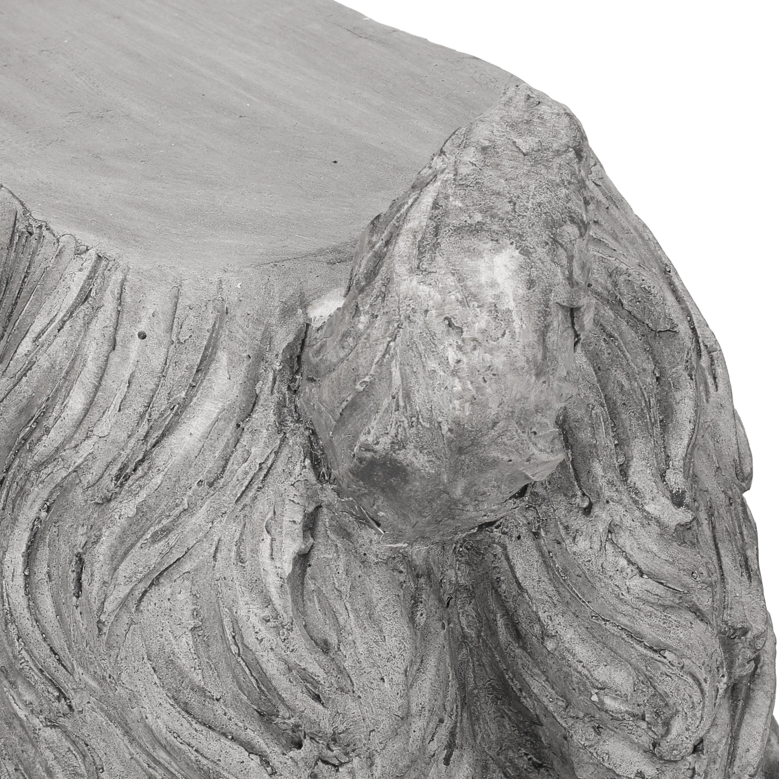 Charming Cocker Spaniel Dog Statue Bench Gray Magnesium Oxide