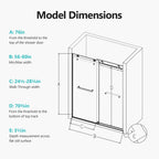 Frameless Double Sliding Soft-Close Shower Door in Brushed