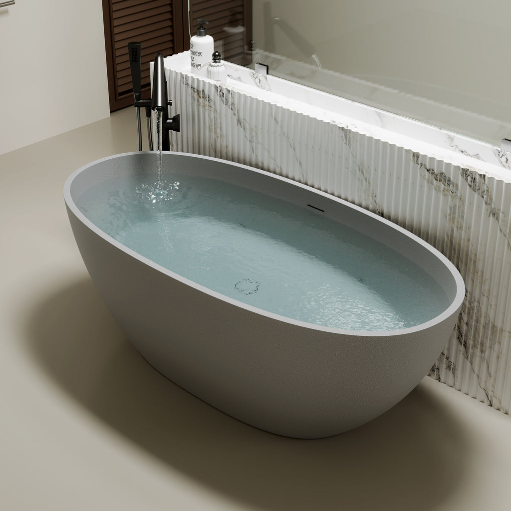55'' Freestanding Bathtub in Resin Stone