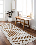 Leryn Brown Checkered Plush Rug