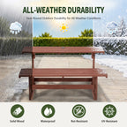 2-in-1 Convertible Bench Picnic Table