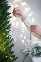 Set of 6 Iron Snowflake Hanger Christmas Tree Ornaments