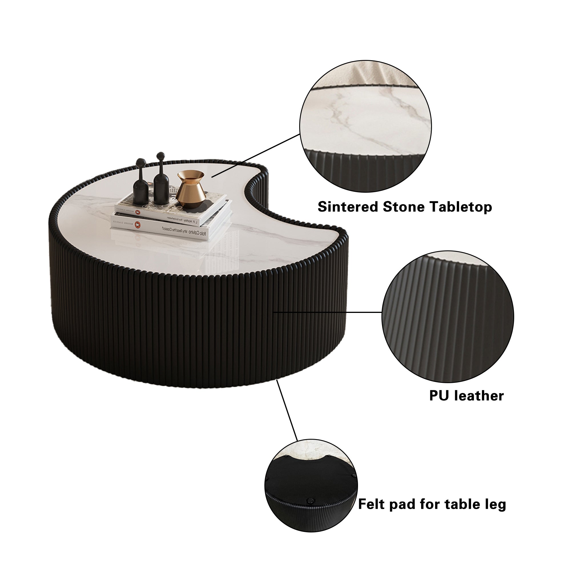 Light Sintered Stone Top Coffee Table