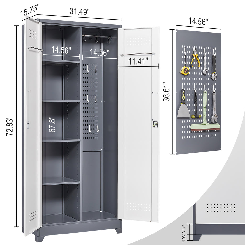 Gray Metal Lockers with Locking Doors