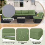 Cushion Covers for 7 Pcs Wicker Rattan Sectional Sofa
