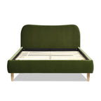 Roman Curved Headboard Upholstered Platform Bed, Queen, Olive