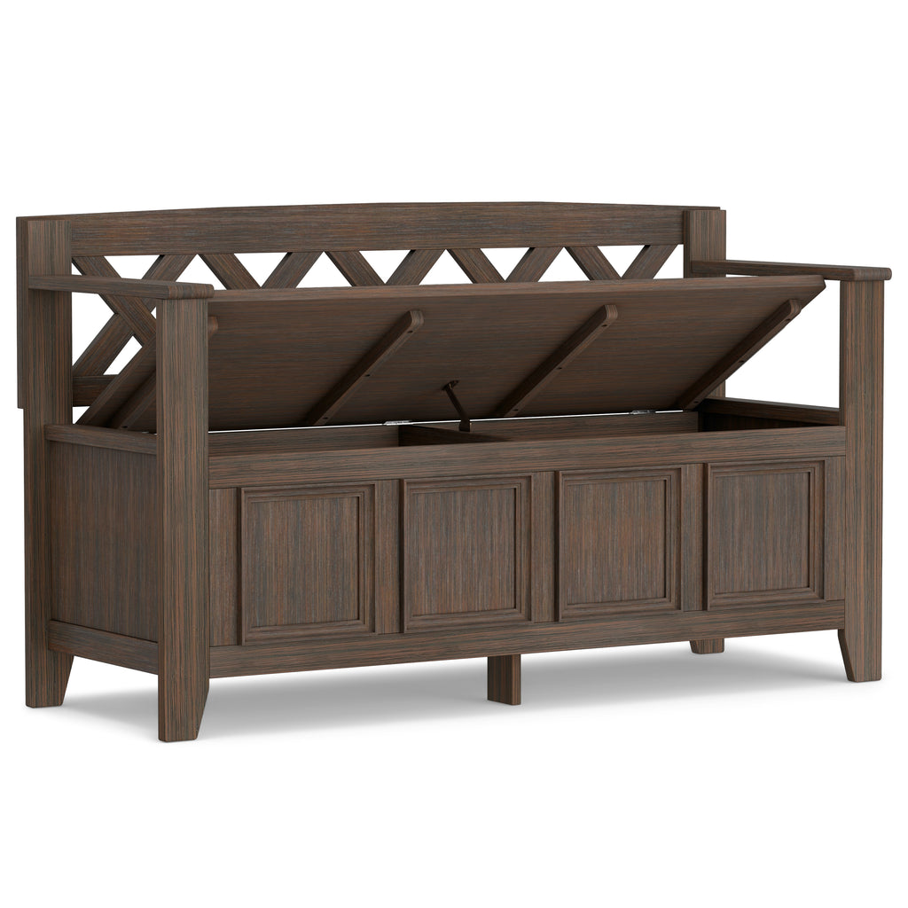 Amherst Solid Wood Entryway Storage Bench in Farmhouse