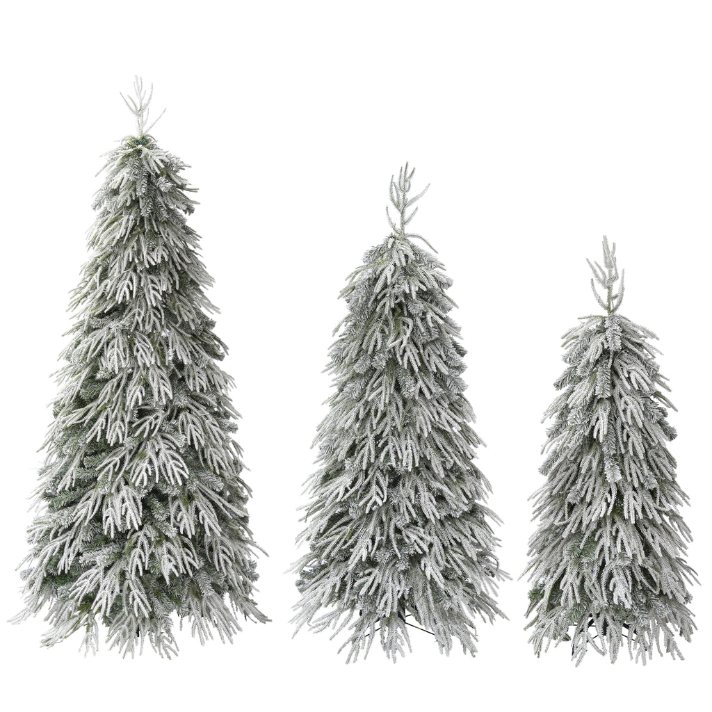 Snowy Cascading Christmas Trees 3-Piece Set