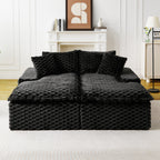 Black Turtle Velvet Double Chaise Lounge