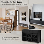 U_Style 55'' Sliding Barn Door Sideboard Buffet Cabinet