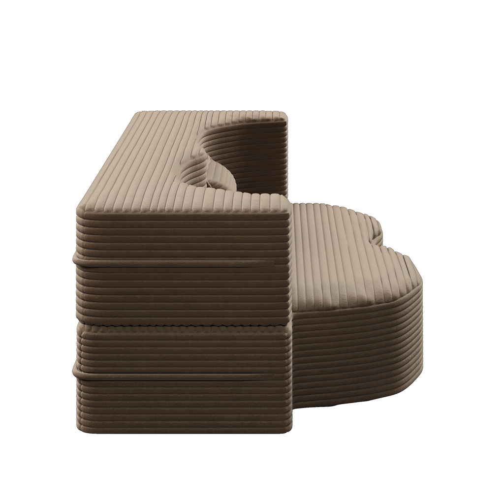 Modern Floor Sofa with 2 Pillows - Convertible Plush Couch