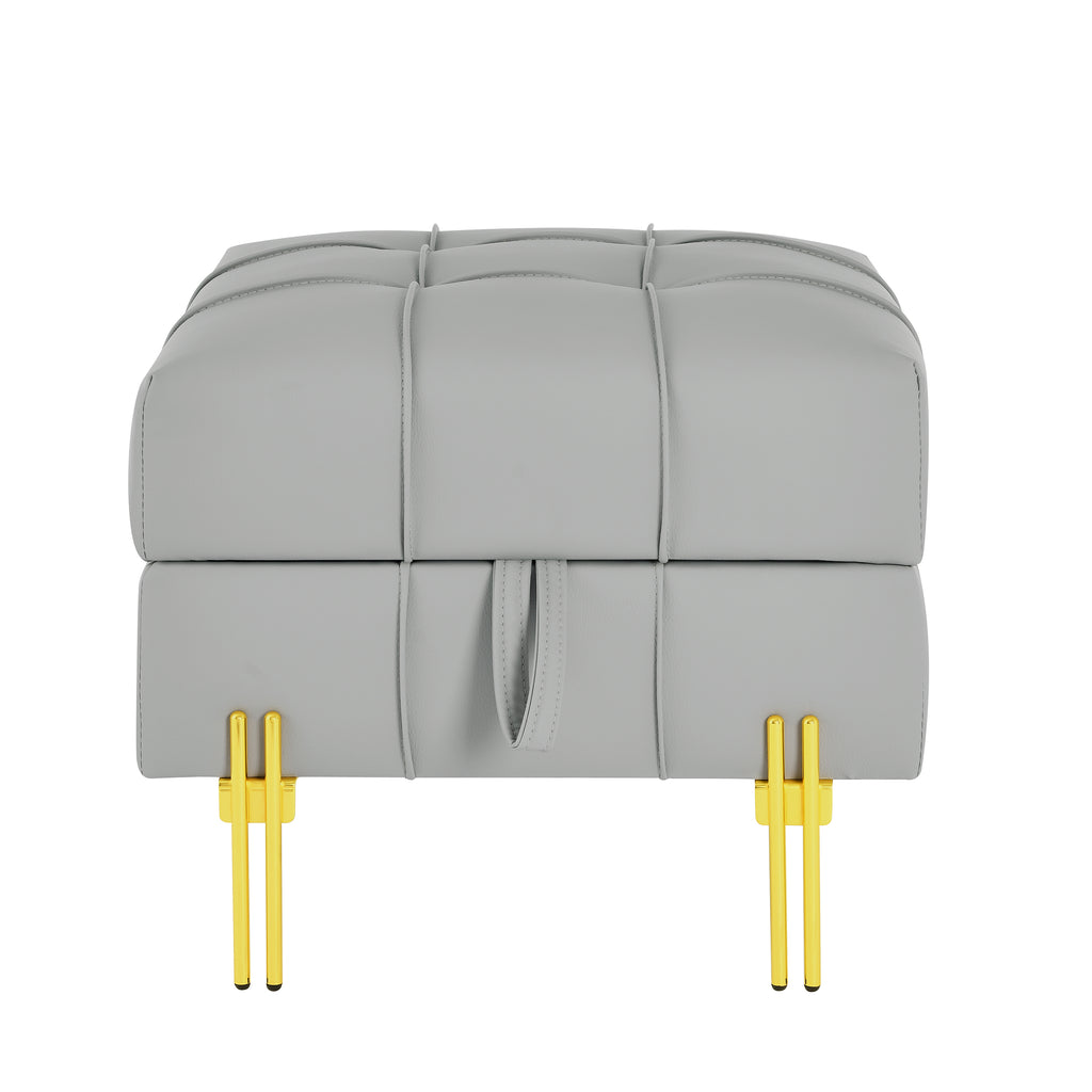 22 Inch Anti-Scratch Leather Storage Ottoman