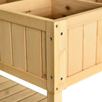 Outsunny 43x18x30in Raised Garden Bed with 8 Pockets and Shelf